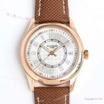 GS Factory Replica Patek Philippe Calatrava Watch Rose Gold Brown Strap